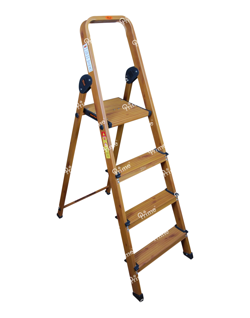 Prime Signature Edition Wood-Finish 3Steps (3+1) Aluminium Ladder - PWSL-03-01