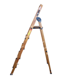 Prime Signature Edition Wood-Finish 4Steps (4+1) Aluminium Ladder - PWSL-04-03