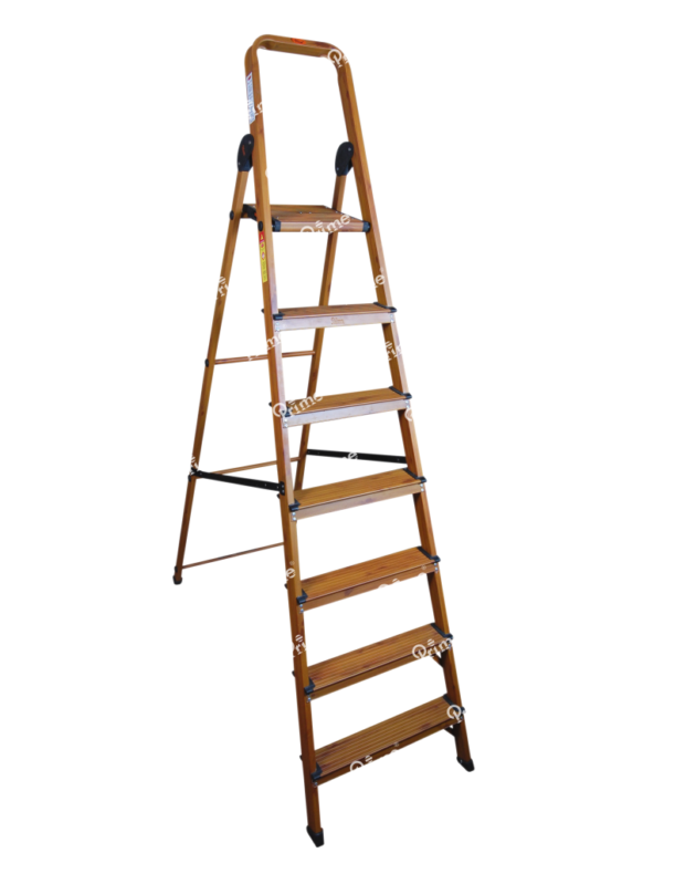 Prime Signature Edition Wood-Finish 6+1 Steps Ladder – Prime Ladders